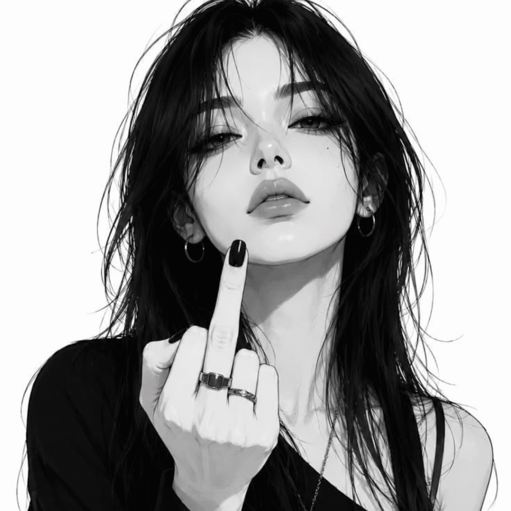 Attitude Girl DP Black and White 