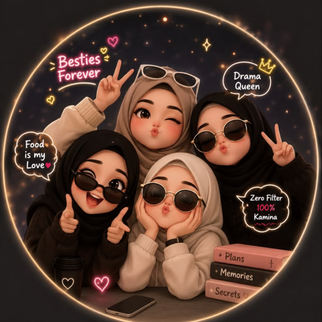 4 Friends Group DP Girl Cute