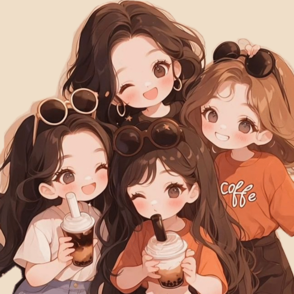 4 Friends Group DP Girl Cute
