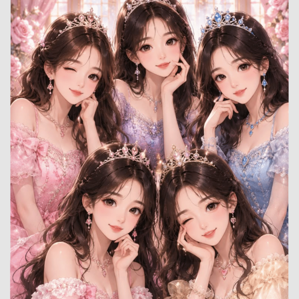 5 Friends Group DP Girl Cartoon
