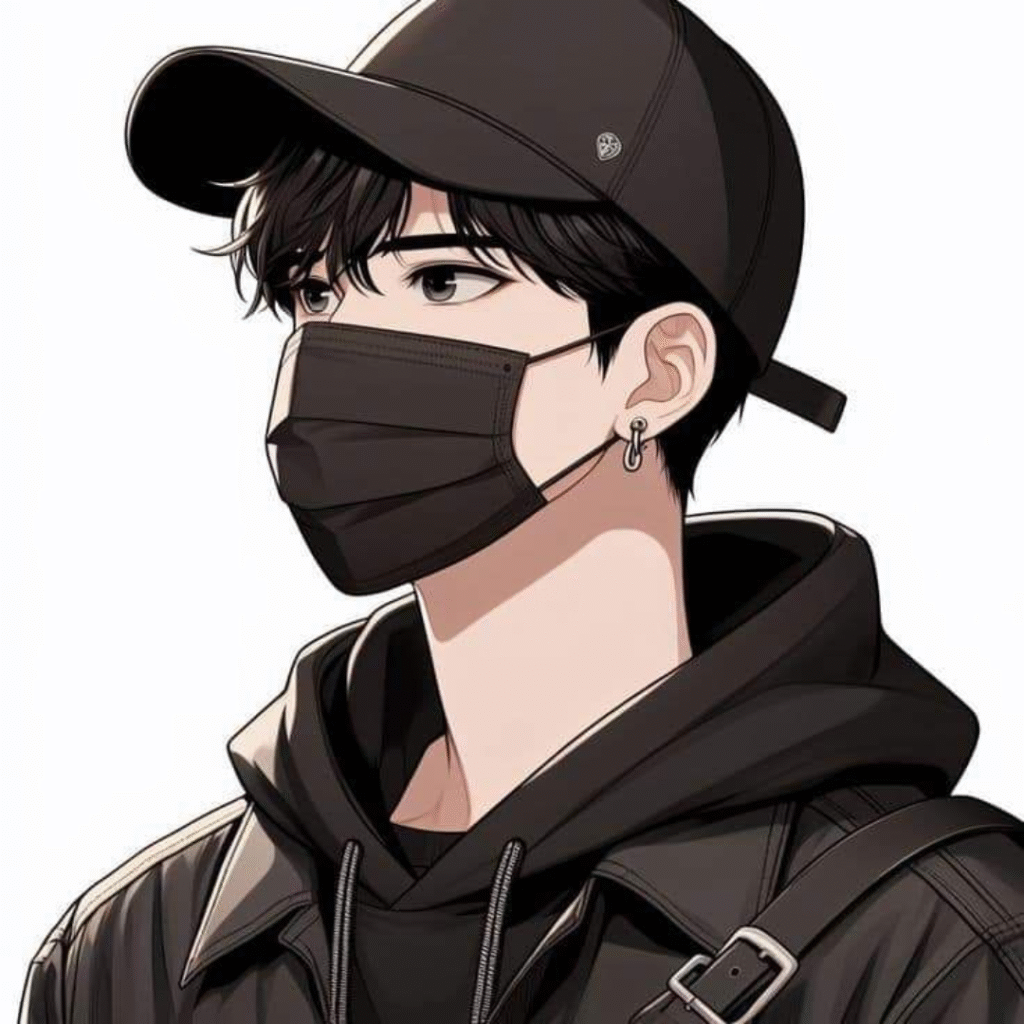 Mask Hair Cartoon Boy Dp