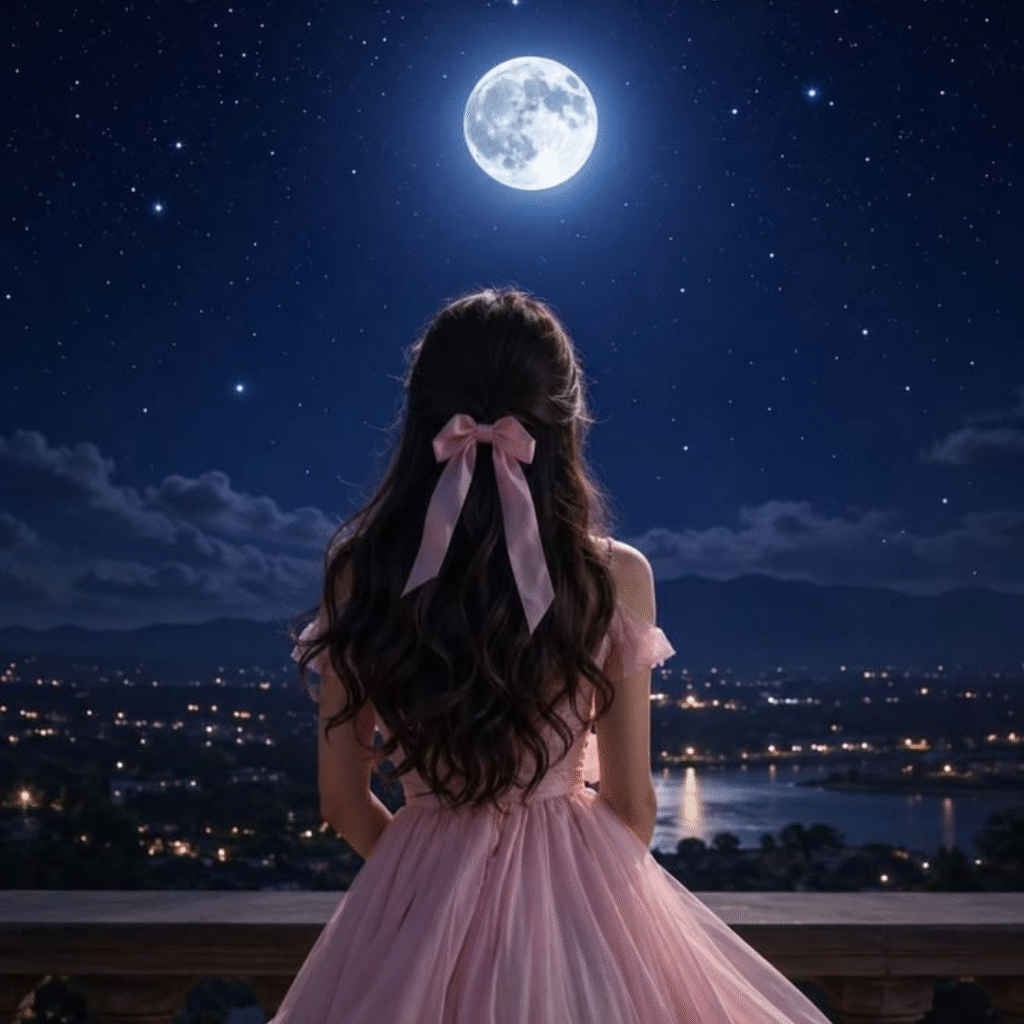 Hidden Face Night Moon Girl DP