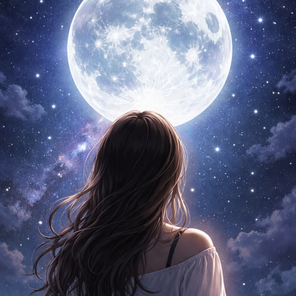 Hidden Face Night Moon Girl DP