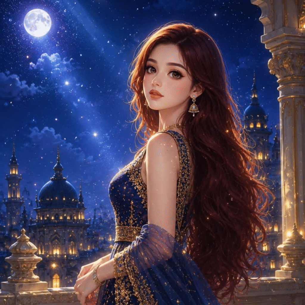 Night Moon Girl DP For Instagram