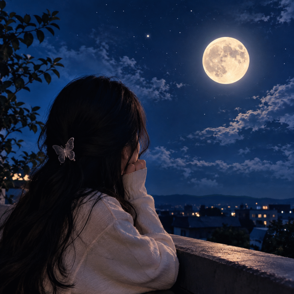 Night Moon Girl DP For Instagram