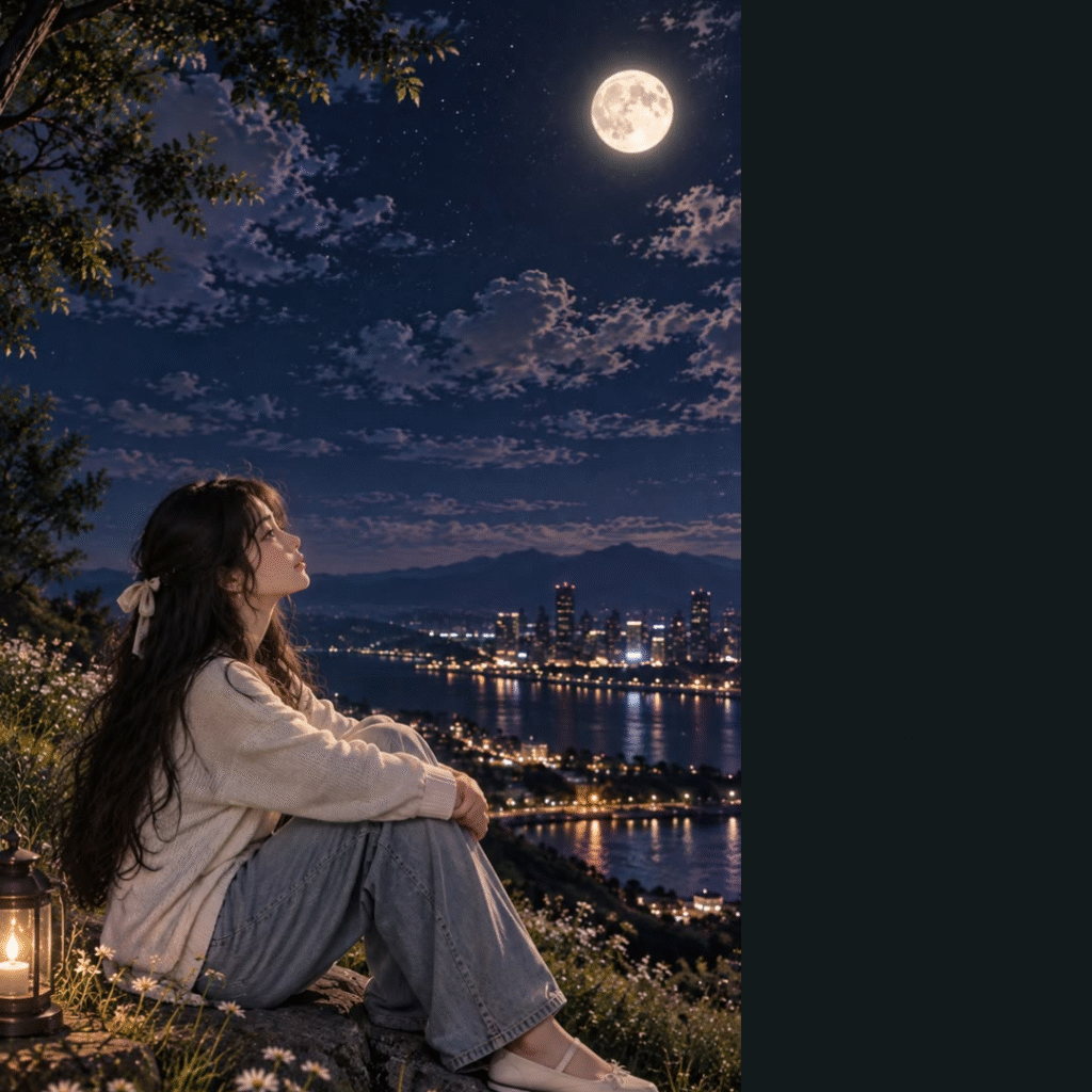 Night Moon Girl DP For Instagram