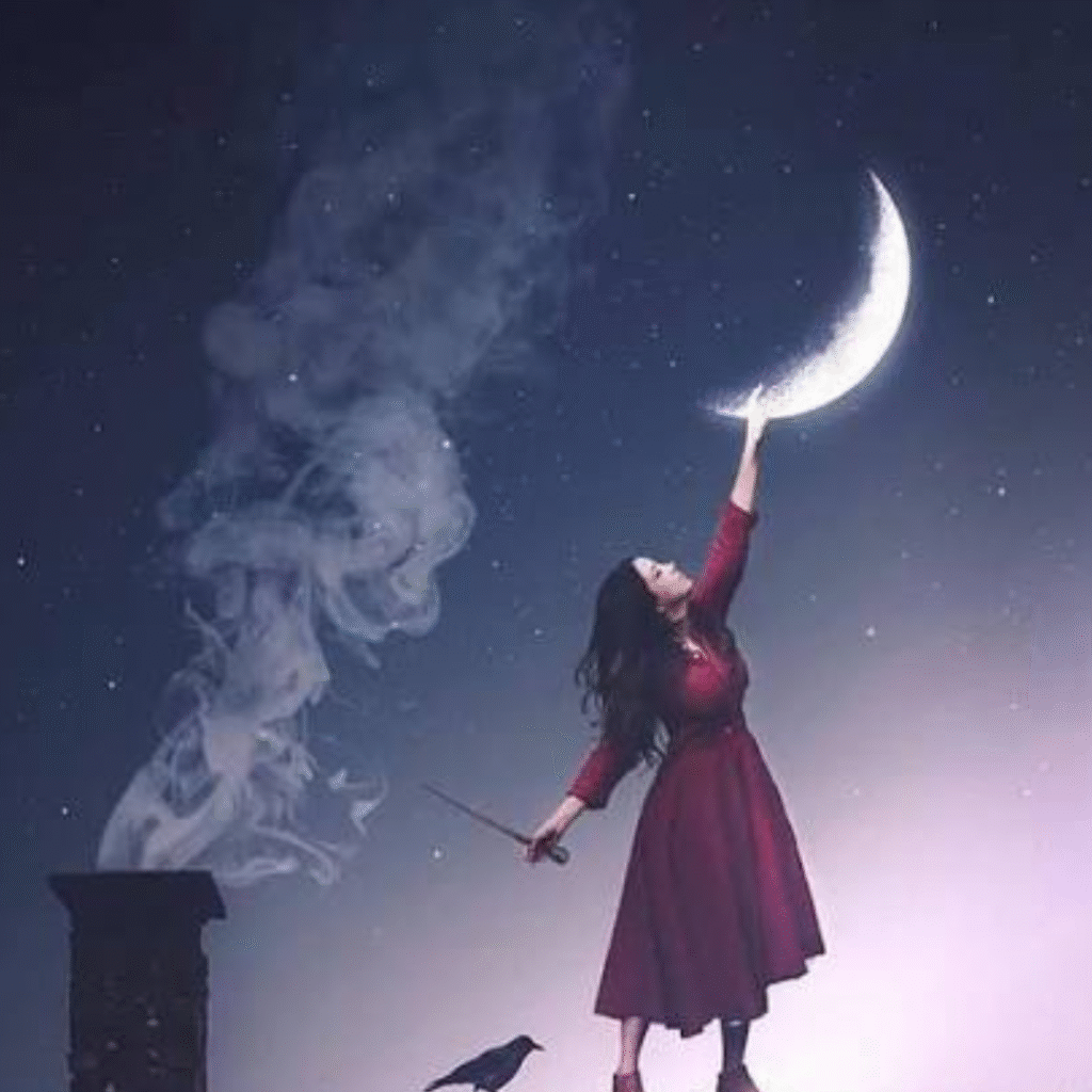 Aesthetic Night Moon Girl DP