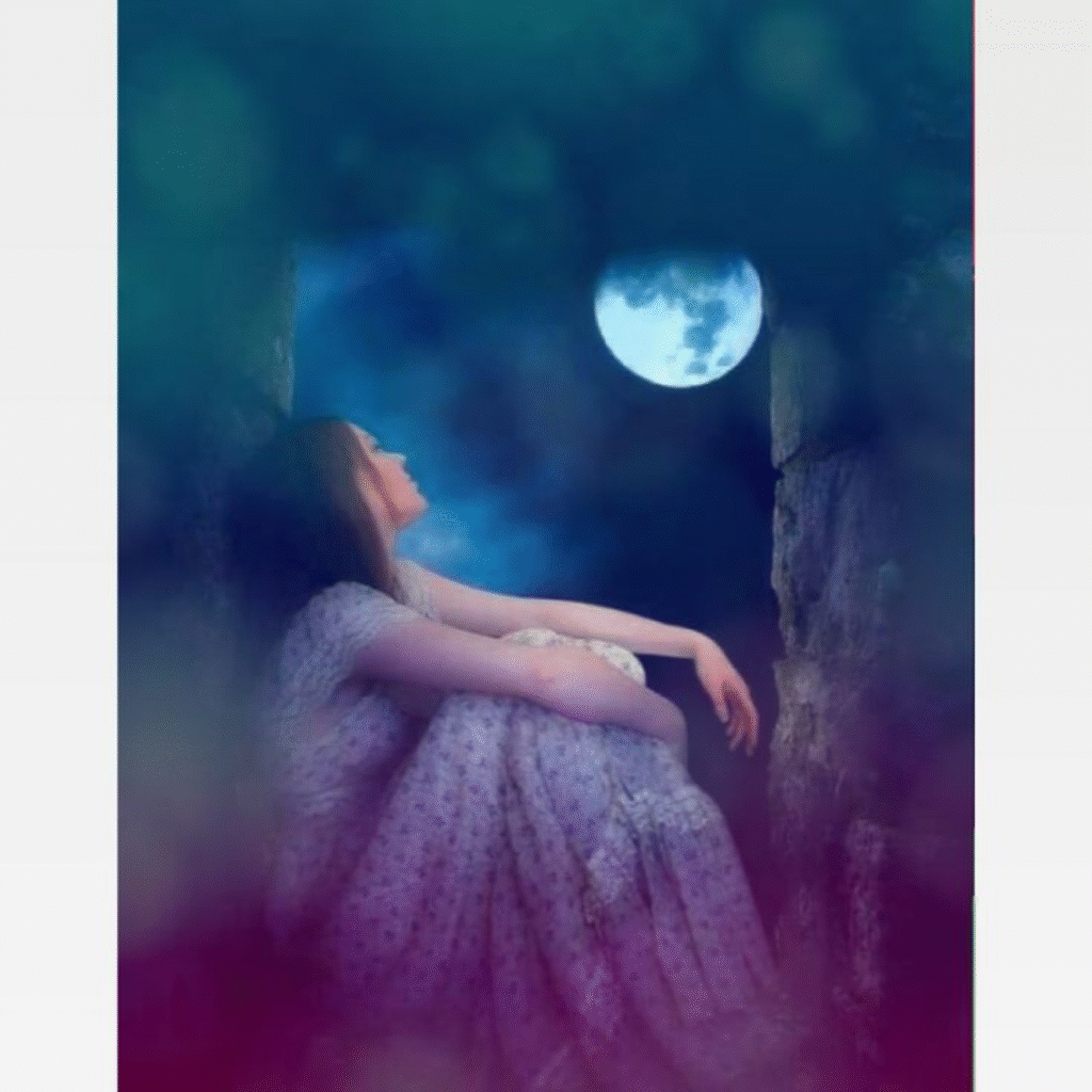 Aesthetic Night Moon Girl DP