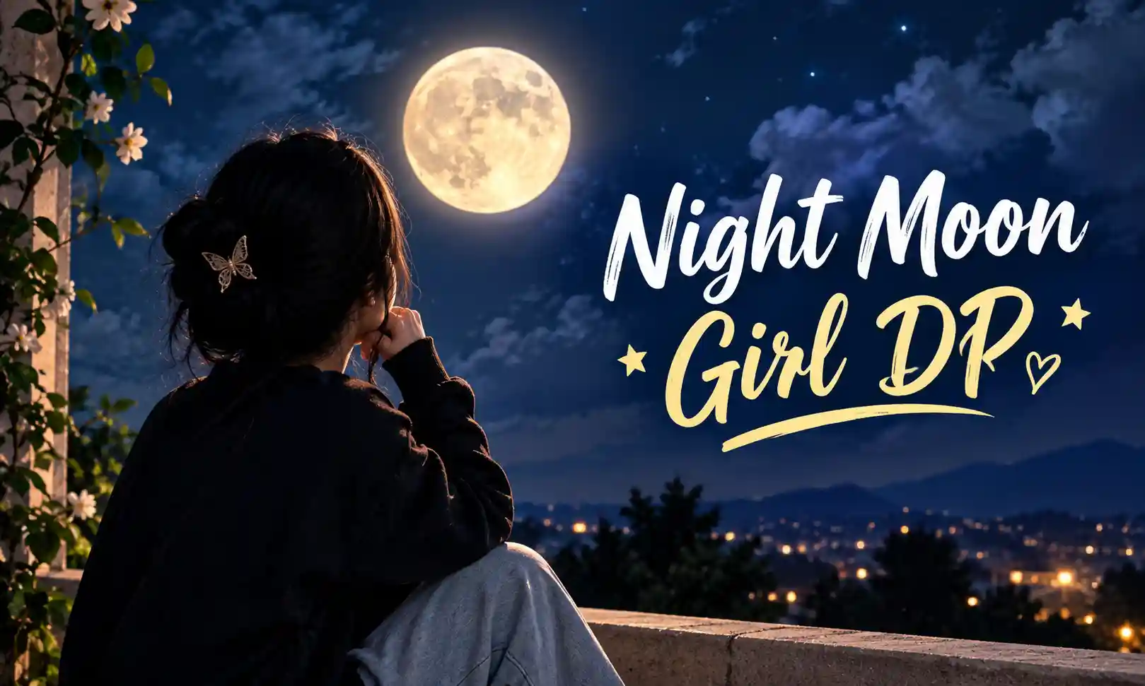 night moon girl dp